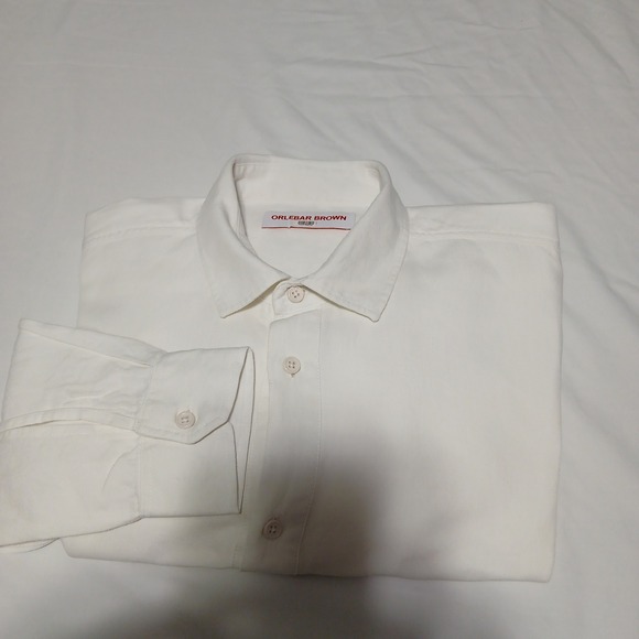 ORLEBAR BROWN Mens White Long Sleeve Button Up Shirt - Picture 11 of 11